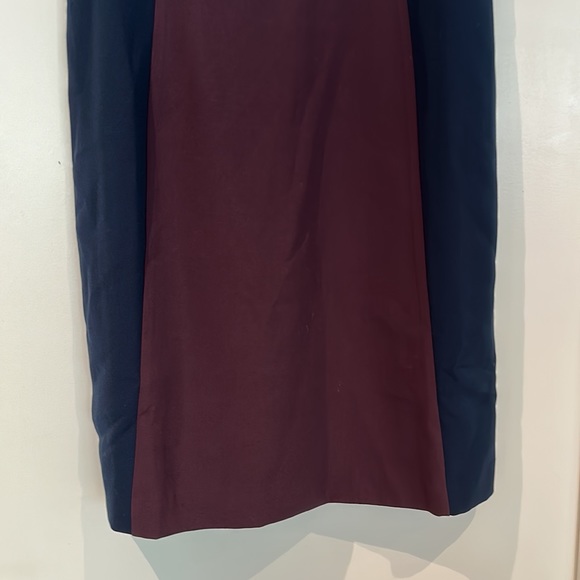 Purple, navy, and black petite dress from LOFT. - Picture 3 of 4